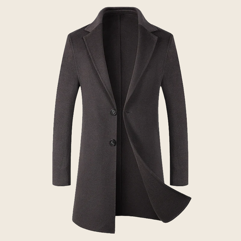 Long Wool Windbreaker - Men's, enhanced product photo