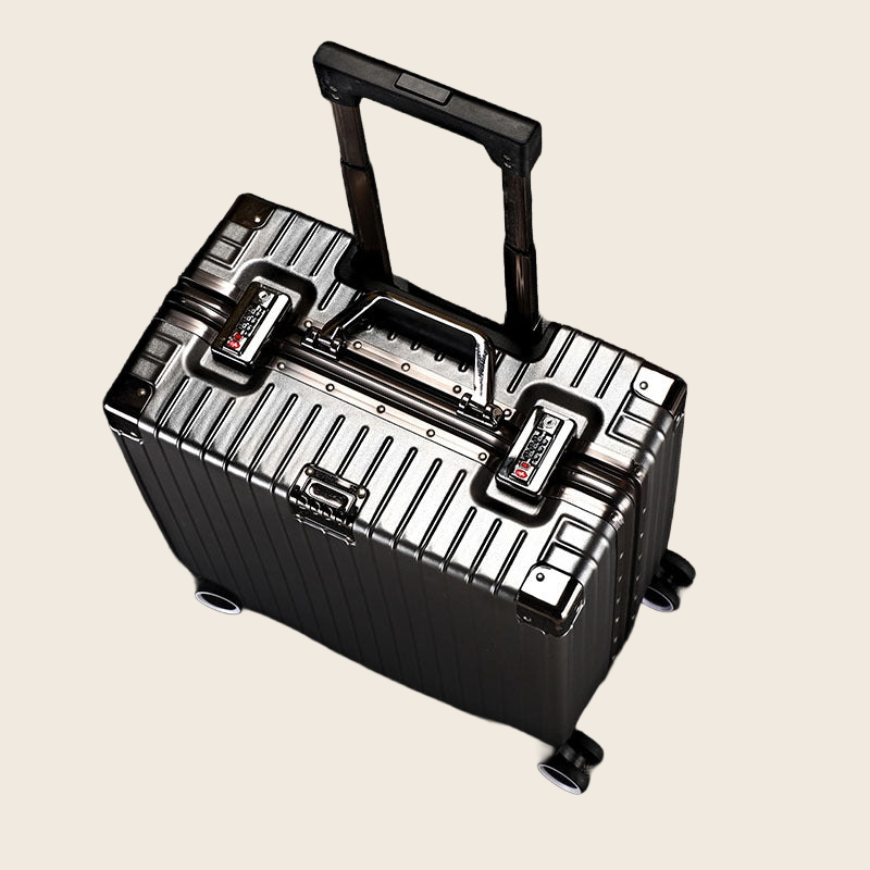 Horizontal Square Aluminum Frame Draw-Bar Luggage, enhanced product photo