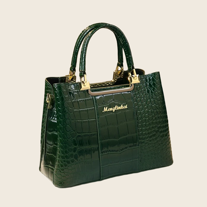 Printed Leather Handbag - Women's, enhanced product photo