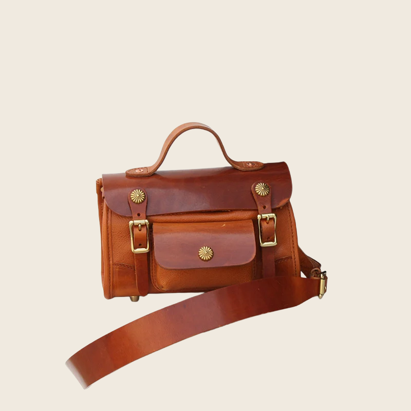 Vegetable-Tanned Leather Messenger - Women's, enhanced product photo