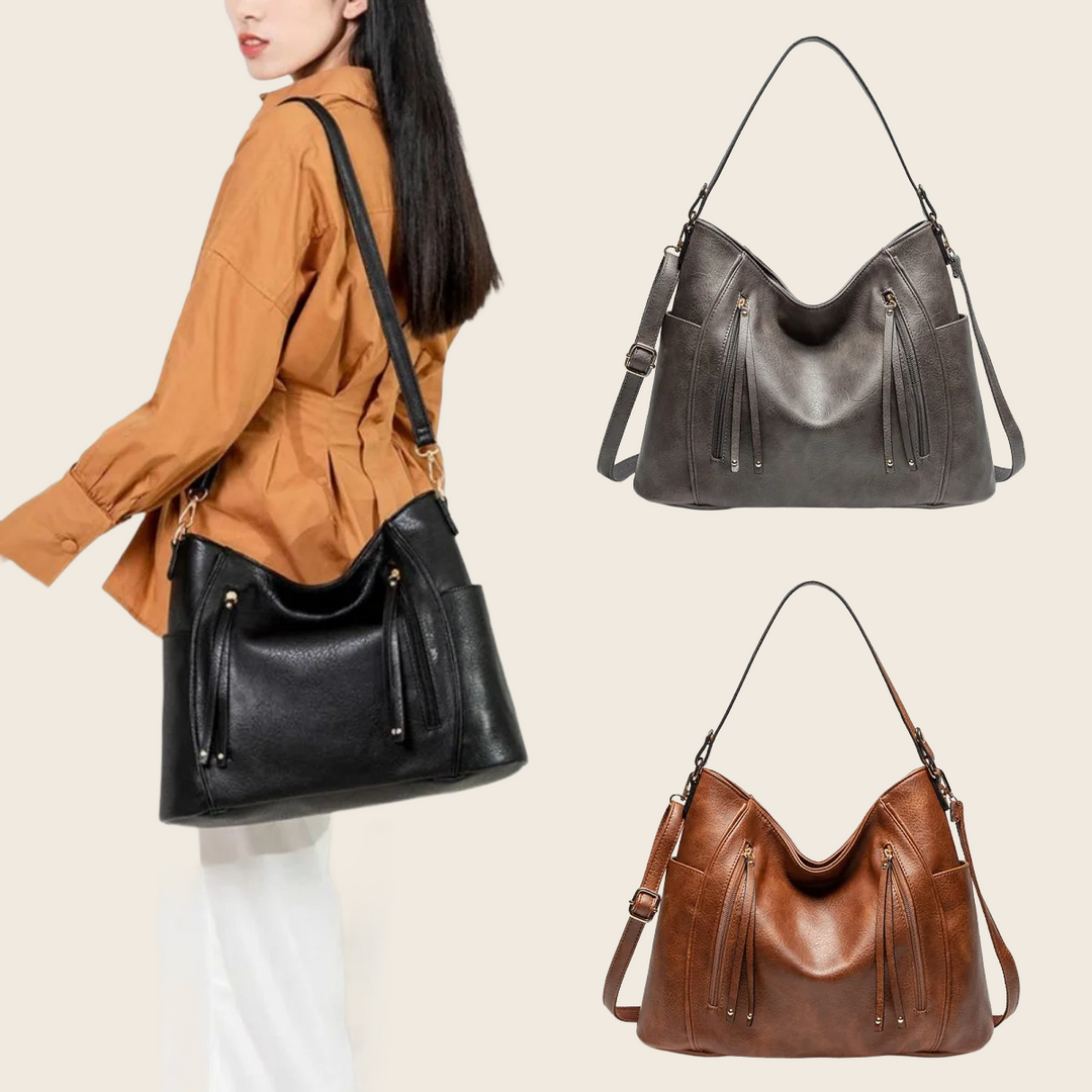 Vintage Leather Hobo Bag - Women's, enhanced product photo