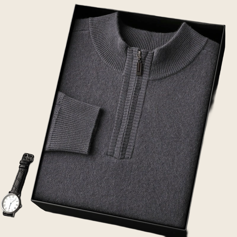 Half-Zip Wool Pullover Sweater - Men's, enhanced product photo