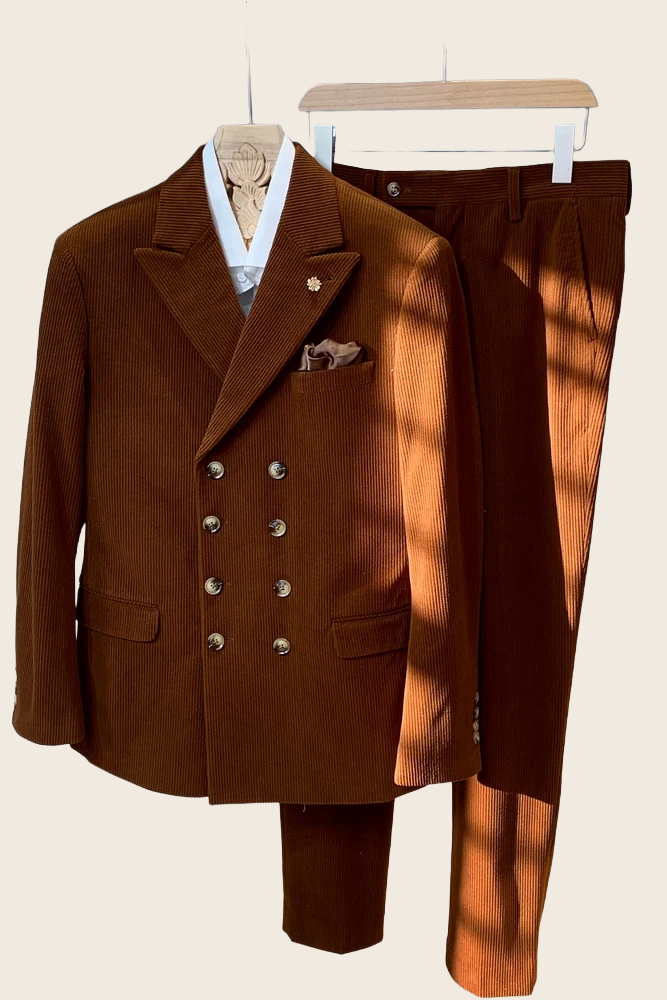 British Double-Breasted Business Casual Suit - Men's, enhanced product photo