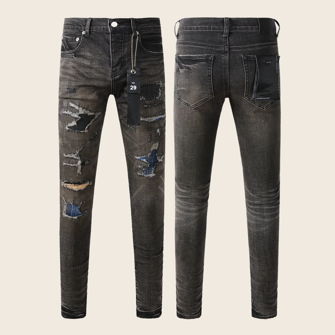 High Street Slim-Fit Thermal Denim - Classic Blue, enhanced product photo
