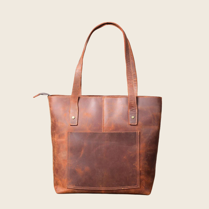 Leather Shoulder Bag - Unisex, enhanced product photo