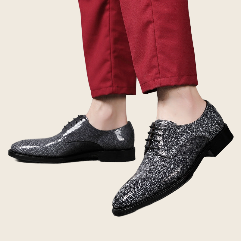 Pearl Fish Skin Lace-Up Shoes - Men's, enhanced product photo