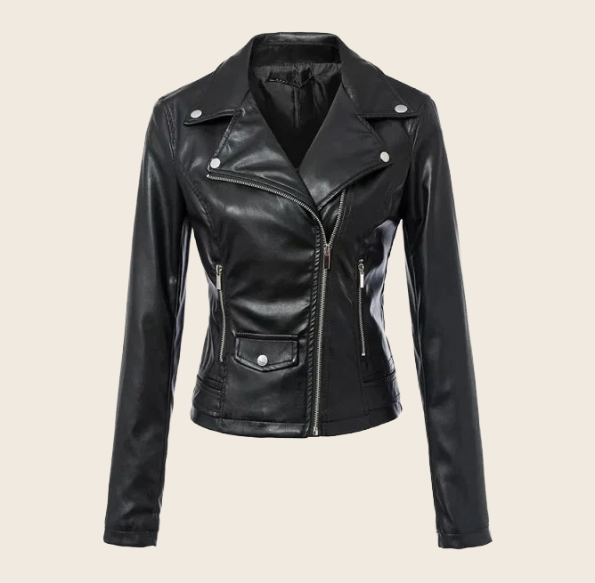 Leather Motorcycle Jacket - Women's, enhanced product photo