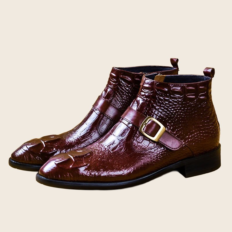 High-Top British Formal Leather Shoes - Men's, enhanced product photo
