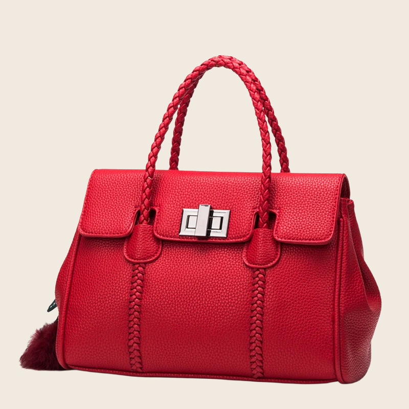 Textured Leather Handbag - Women's, enhanced product photo