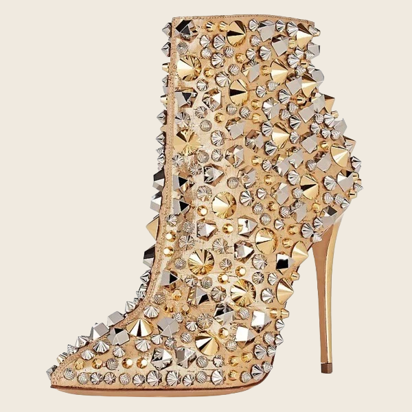 Pointed Toe Suede Multi-Buckle High-Top Boots - Winter, enhanced product photo