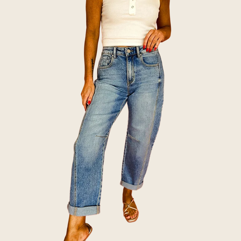 Slim-Fit Rolled Hem Jeans - Women's, enhanced product photo