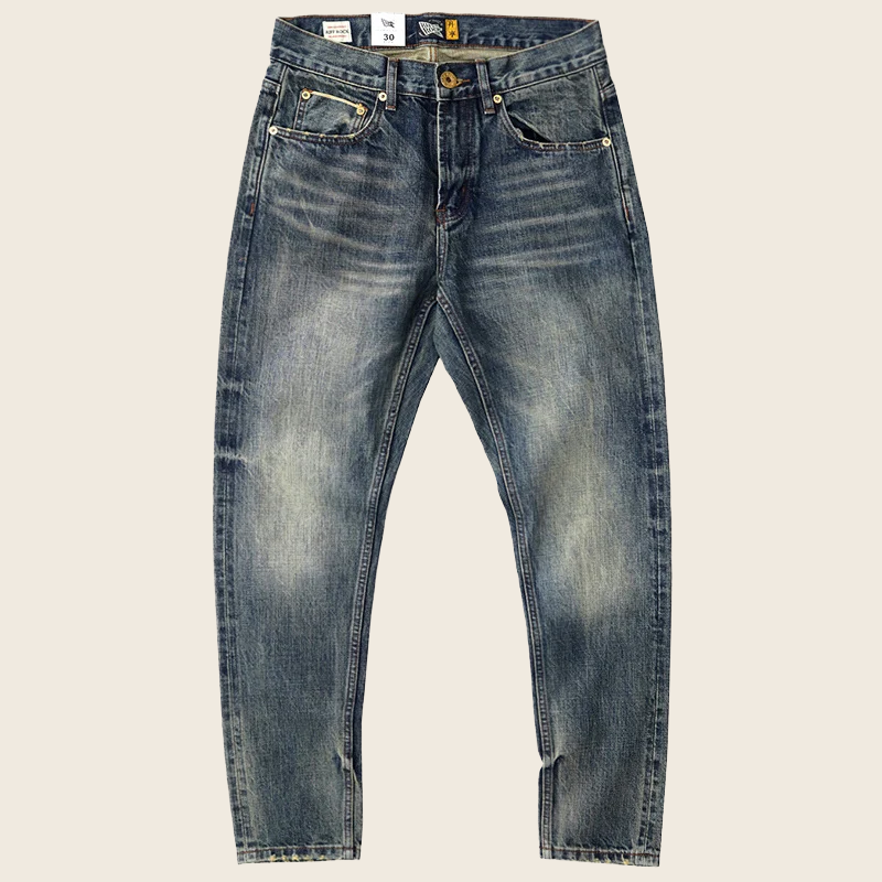 Heavy Retro Loose Casual Denim - Japanese Blue, enhanced product photo