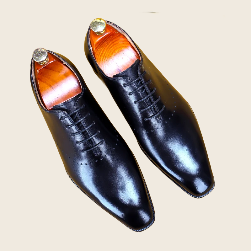 Oxford Retro British Leather Shoes - Men's, enhanced product photo