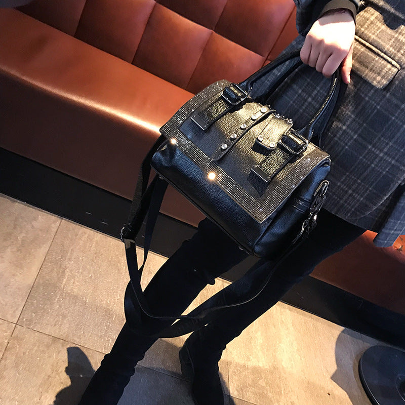 Rhinestone Cowhide Handbag — Women&