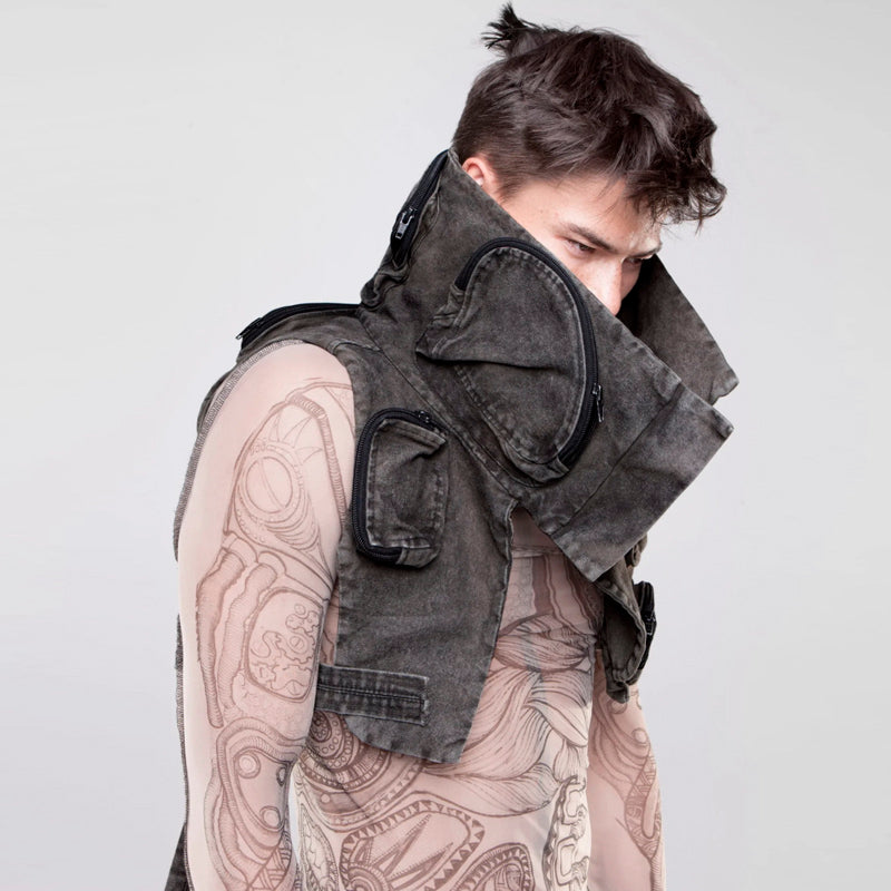 Asymmetrical Pocket Tooling Vest — Men&