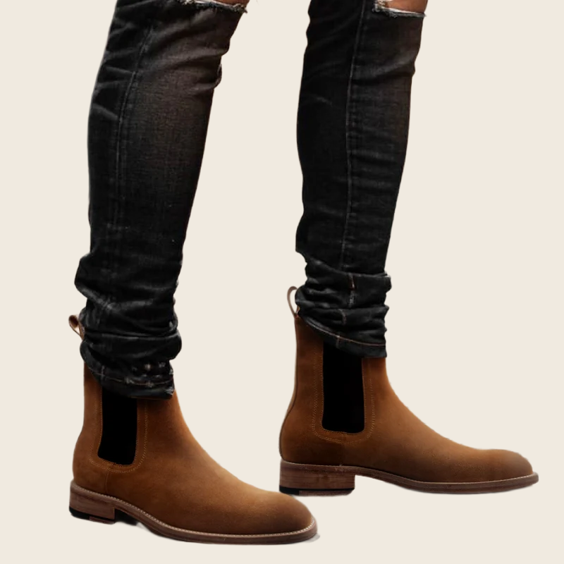 Genuine Leather Retro Boots - Men's, enhanced product photo