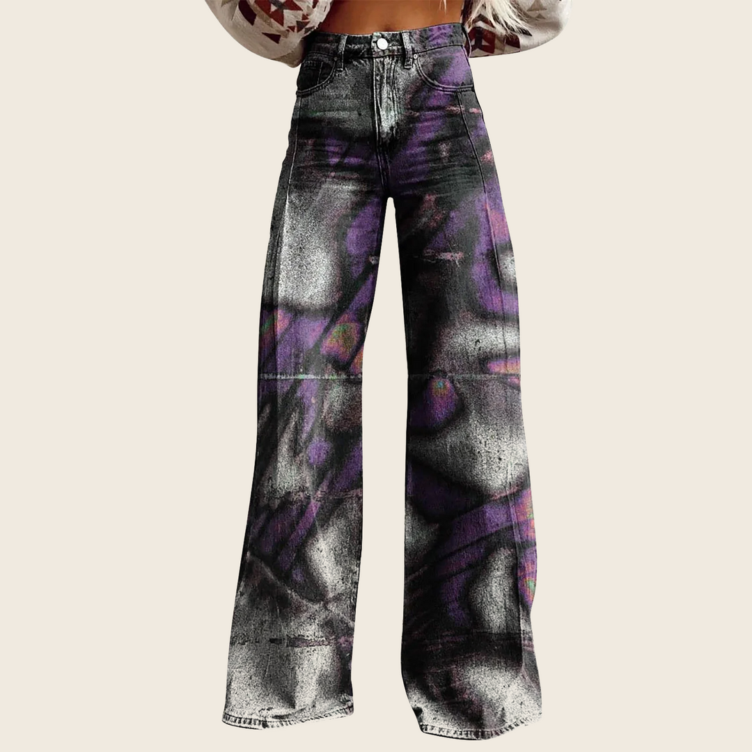 Trendy Flared Denim Jeans - Pure Cotton, enhanced product photo