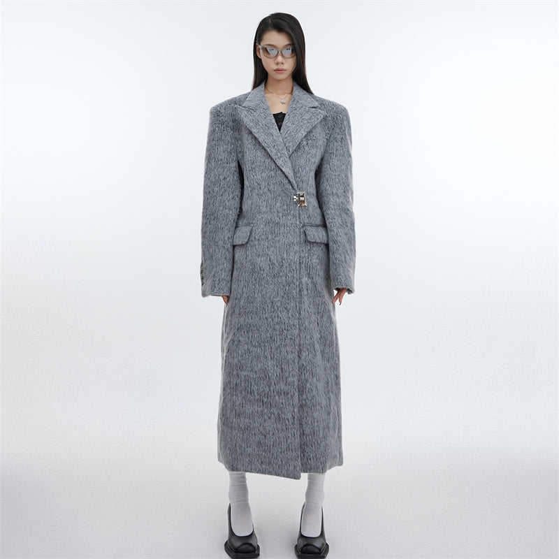 Niche Profile Padded Shoulder Woolen Coat Men's