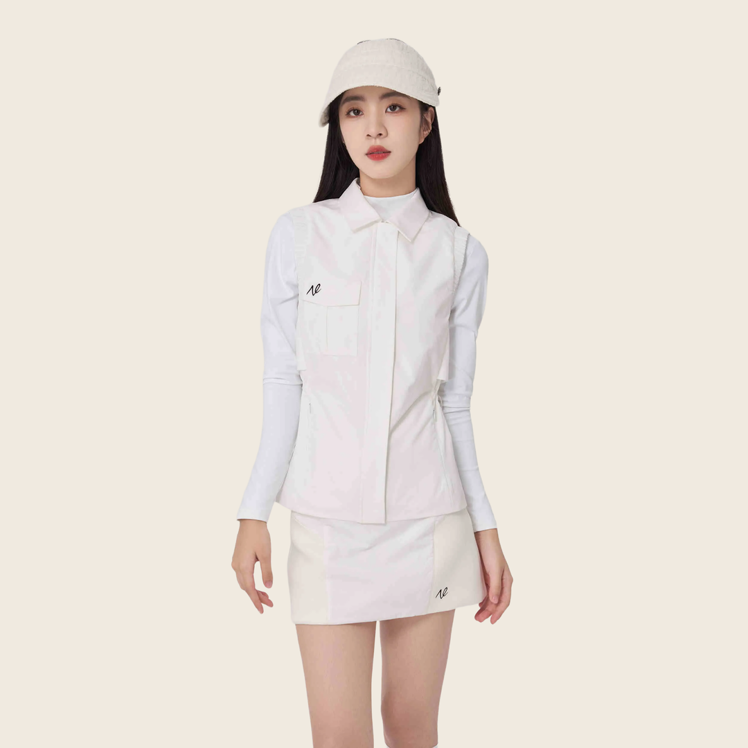 Waist-Trimming Coat Vest - 3 Colours, enhanced product photo
