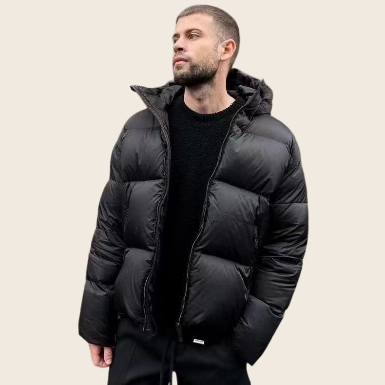 Duck Down Winter Bomber - Unisex Hooded, enhanced product photo