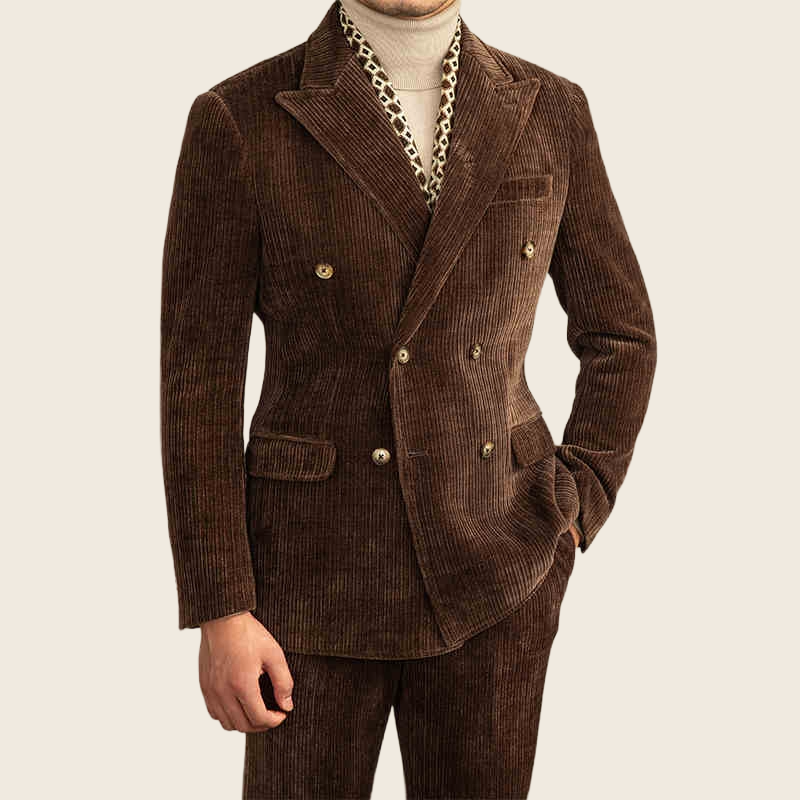 Double-Breasted Suit Set - Men's, enhanced product photo