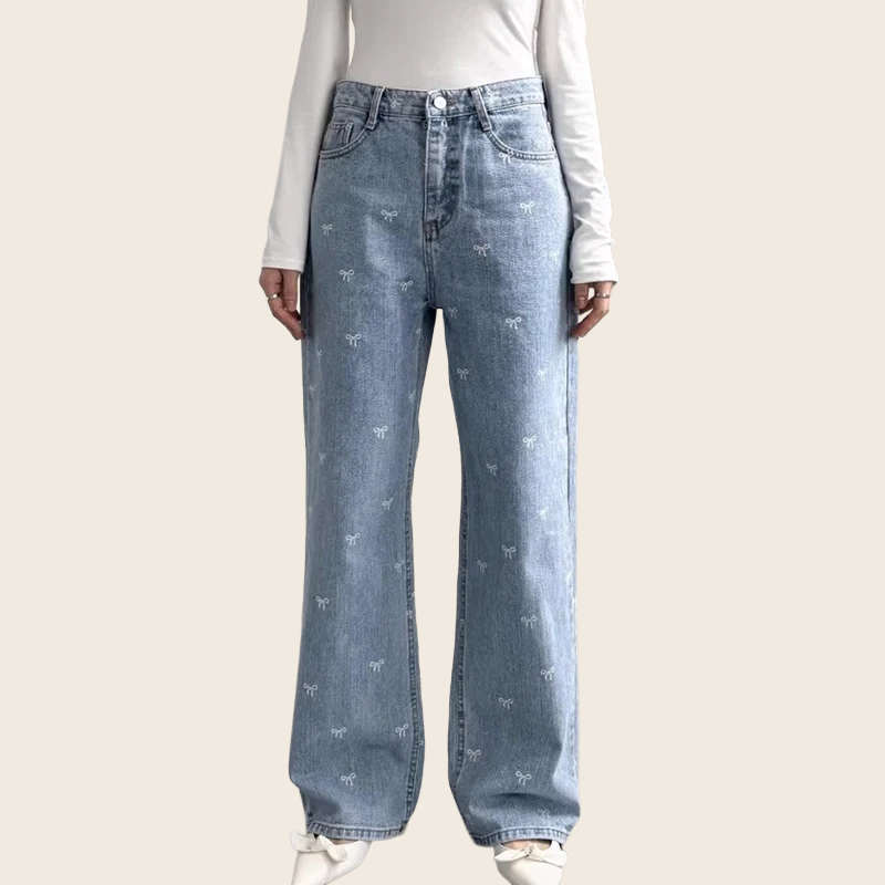 Wide-Leg Straight Jeans - Women's, enhanced product photo