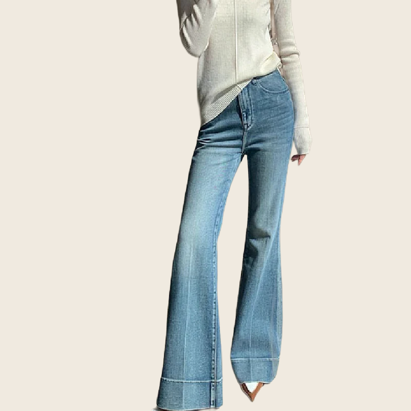 French Retro Washed Jeans - Women's, enhanced product photo