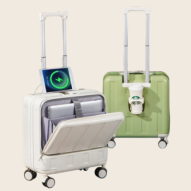 Full-Opening Multi-Functional Luggage - 18-inch, enhanced product photo