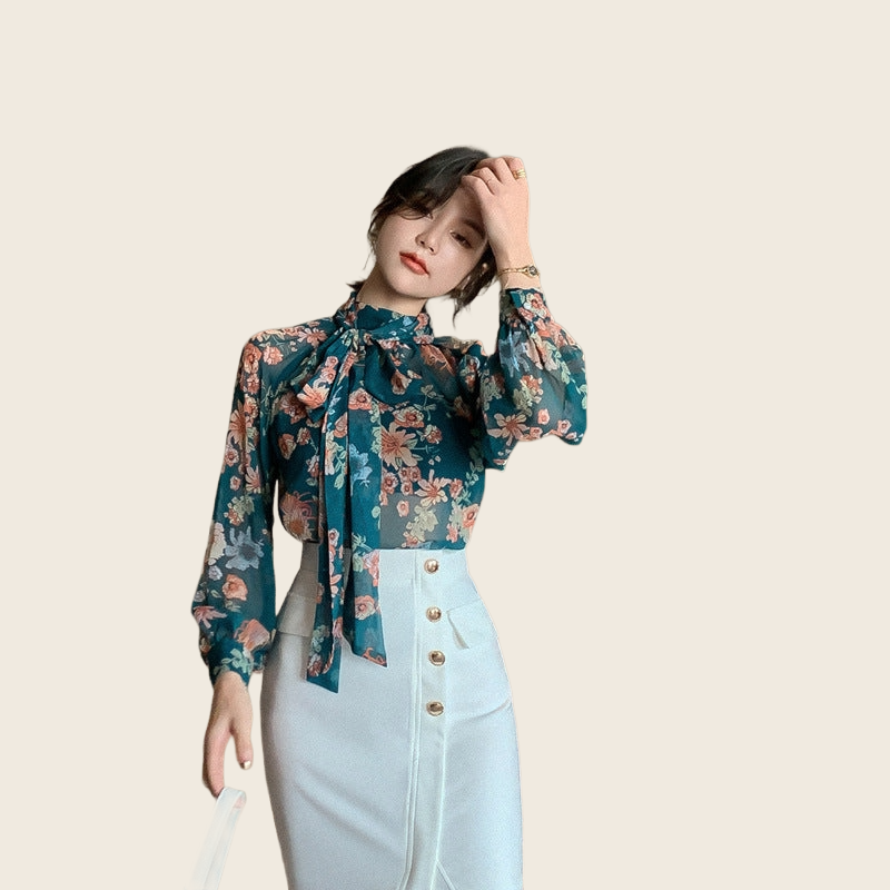 Fairy Floral Lantern Sleeve Shirt - Women's, enhanced product photo