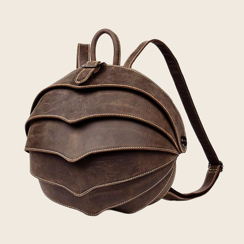 Crazy Horse Leather Backpack, enhanced product photo