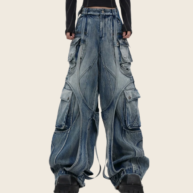 Vintage Wash Wide-Leg Jeans - Women's, enhanced product photo