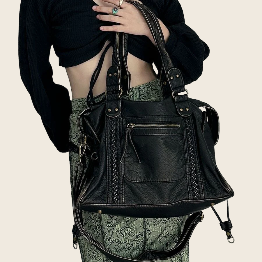 Vintage Motorcycle Bag, enhanced product photo