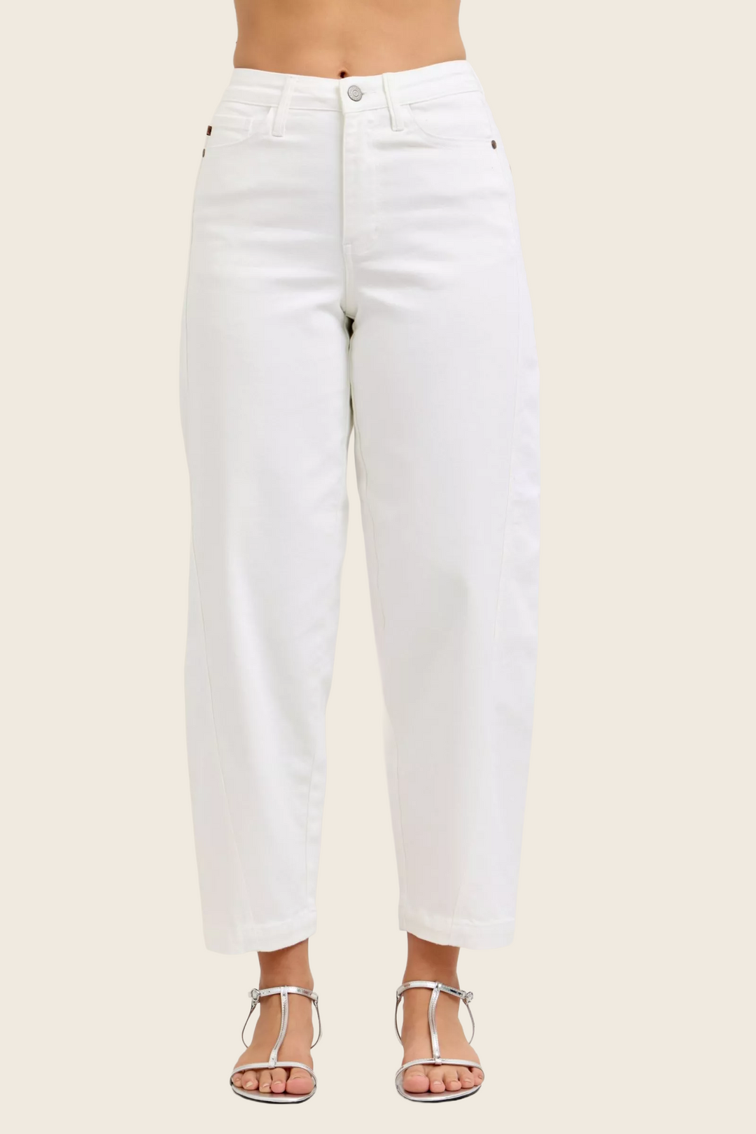 Judy Blue High-Waist Rigid Magic Panel Barrel Jeans, enhanced product photo