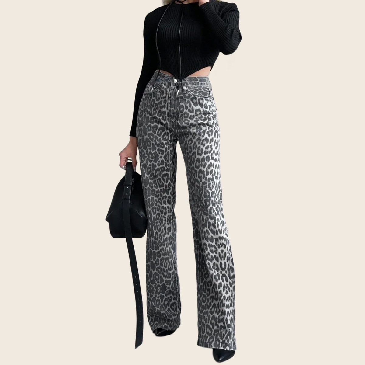 Leopard Print Skinny Jeans - Women's, enhanced product photo
