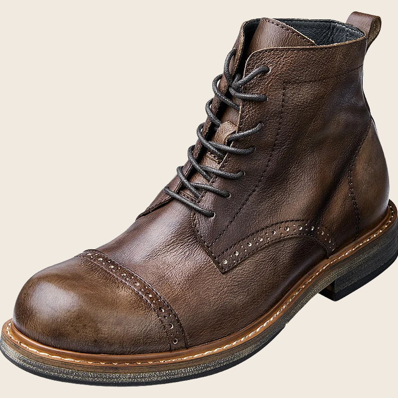 Vegetable Tanned Cowhide Martin High-Top Boots, enhanced product photo