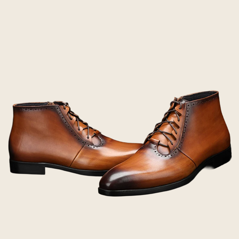 High-Top Waxed Cowhide Martin Boots - Men's, enhanced product photo