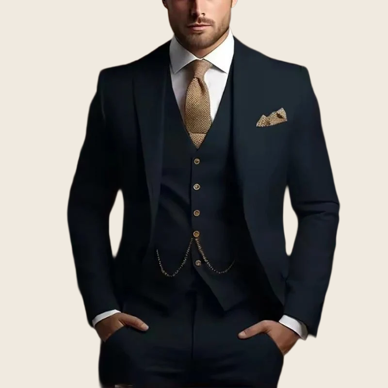 Three-Piece Slim Suit - 17 Colours, enhanced product photo