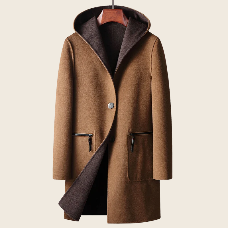 Reversible Hooded Wool Coat, enhanced product photo