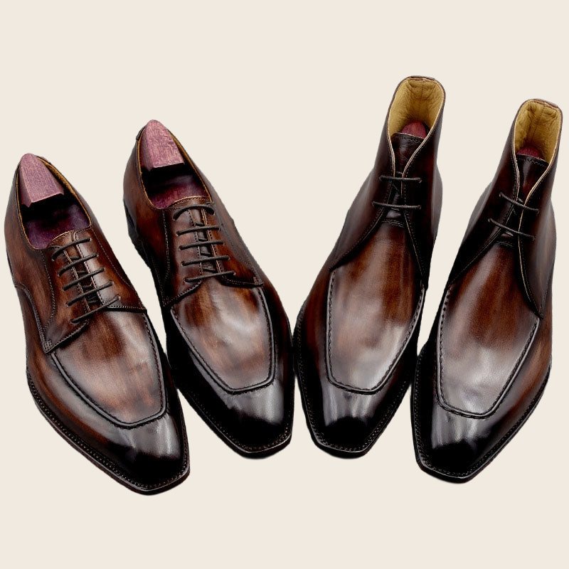 Brogue Leather Boots - Men's, enhanced product photo