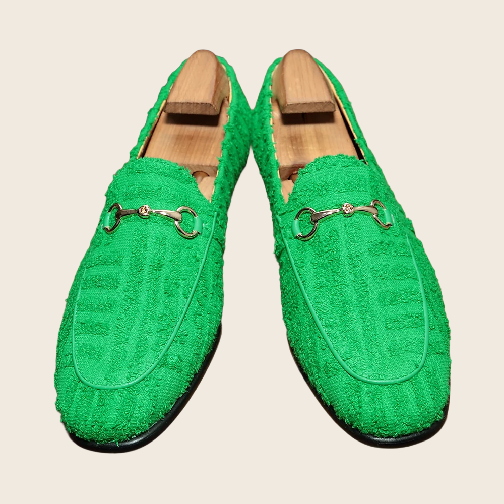 Green Loafer Slip-On Shoes - Men's, enhanced product photo