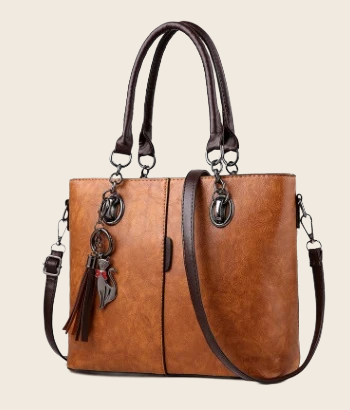 Structured Leather Shoulder Bag - Women's, enhanced product photo