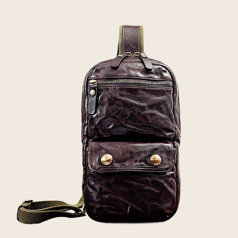Vegetable Tanned Leather Crossbody - Men's, enhanced product photo