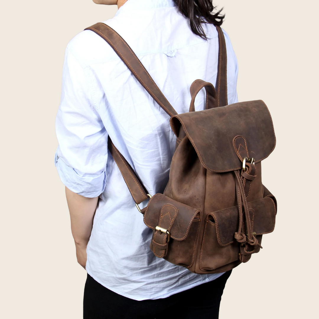Handmade Leather Backpack, enhanced product photo