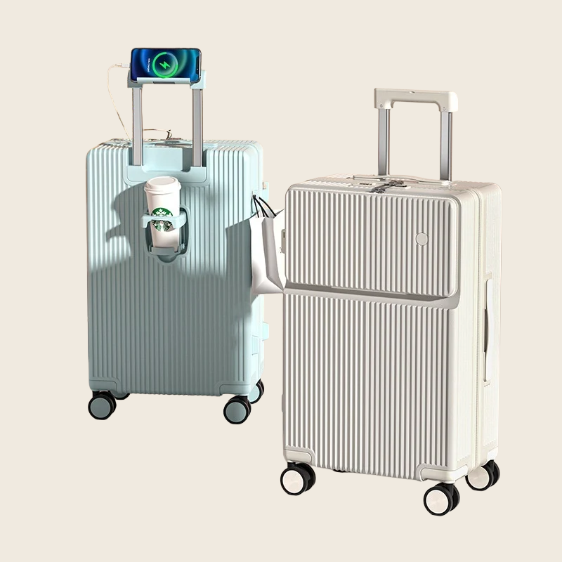Front Half-Opening Multifunctional Luggage, enhanced product photo