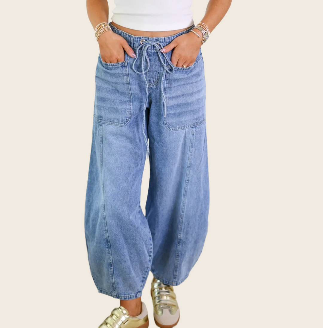 Lace-Up Pocket Jeans - Women's, enhanced product photo