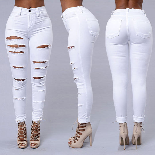 ShopBAM — Ripped High-Waist Skinny Jeans — Women&