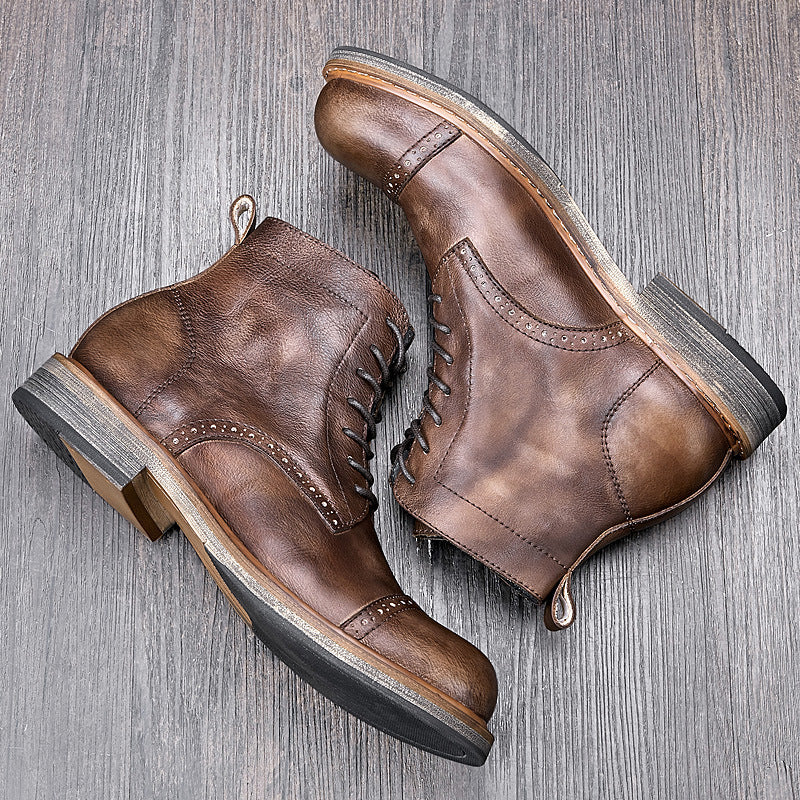 Vegetable Tanned Cowhide Martin High-Top Boots