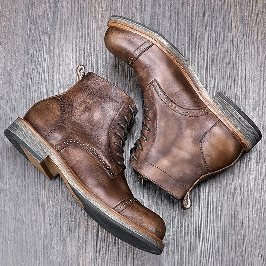 Vegetable Tanned Cowhide Martin High-Top Boots