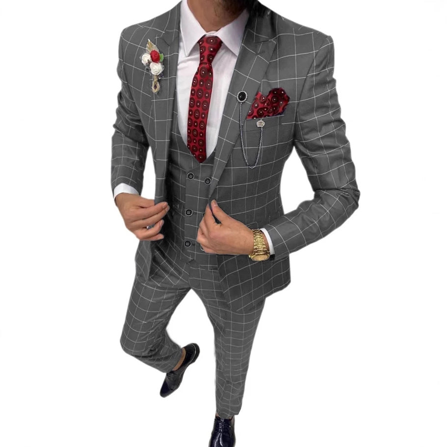 Lattice Three-Piece Suit — Men's