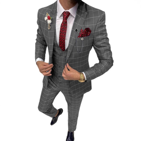 Lattice Three-Piece Suit — Men&